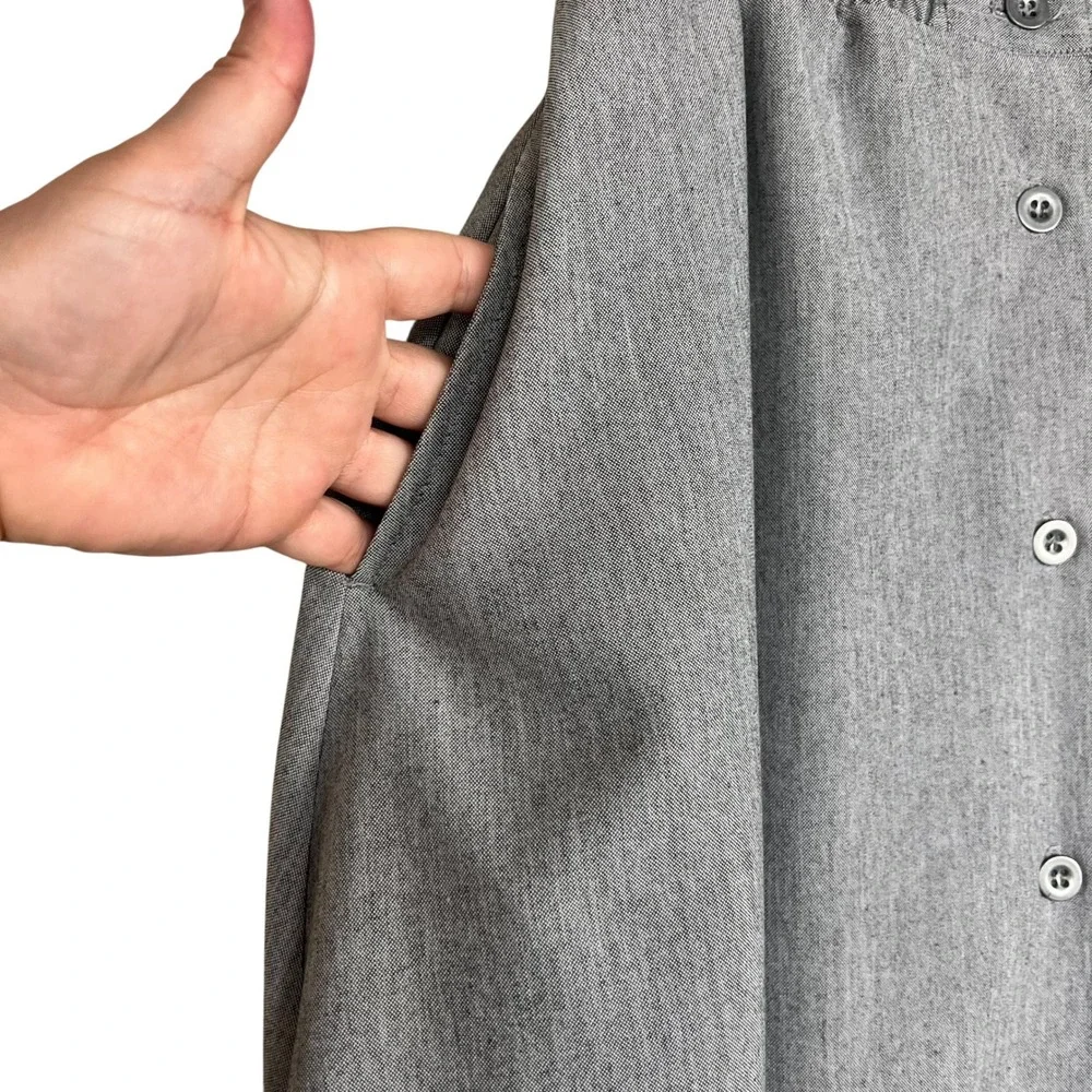 Vintage Y2K Haberdashery Midi Skirt‎ Gray Button Front Made in USA 6